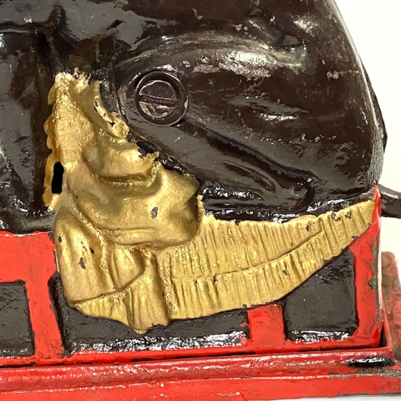 Vintage Cast Iron Bull Dog Mechanical Bank  - Book Of Knowledge - Picture 9 of 15